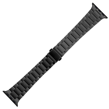 Small Waist Stainless Steel Watch Band For Apple Watch Series 9&8&7 41mm / SE 3&SE 2&6&SE&5&4 40mm / 3&2&1 38mm(Black) by bashfashion