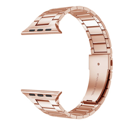 Small Waist Stainless Steel Watch Band For Apple Watch Series 9&8&7 41mm / SE 3&SE 2&6&SE&5&4 40mm / 3&2&1 38mm(Rose Gold) by bashfashion