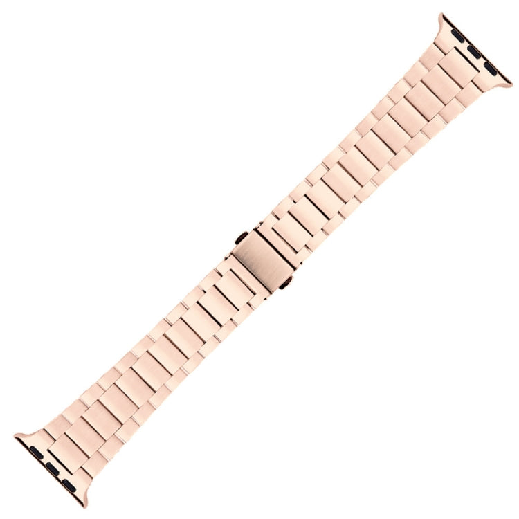 Small Waist Stainless Steel Watch Band For Apple Watch Series 9&8&7 41mm / SE 3&SE 2&6&SE&5&4 40mm / 3&2&1 38mm(Rose Gold) by bashfashion