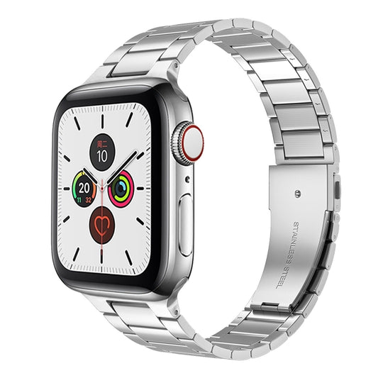 Small Waist Stainless Steel Watch Band For Apple Watch Series 9&8&7 41mm / SE 3&SE 2&6&SE&5&4 40mm / 3&2&1 38mm(Silver) by bashfashion