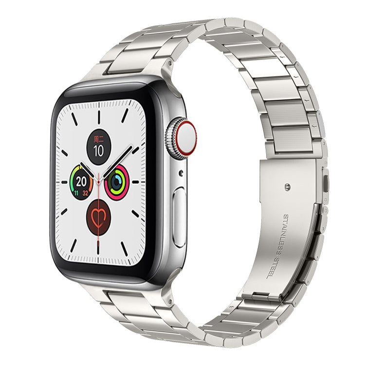 Small Waist Stainless Steel Watch Band For Apple Watch Series 9&8&7 41mm / SE 3&SE 2&6&SE&5&4 40mm / 3&2&1 38mm (Starlight) by bashfashion