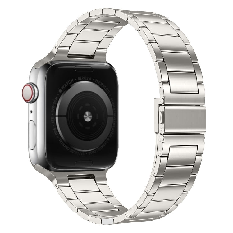 Small Waist Stainless Steel Watch Band For Apple Watch Series 9&8&7 41mm / SE 3&SE 2&6&SE&5&4 40mm / 3&2&1 38mm (Starlight) by bashfashion