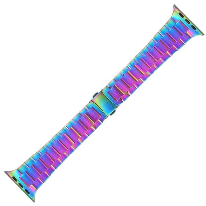 Small Waist Stainless Steel Watch Band For Apple Watch Series 8&7 45mm / SE 2&6&SE&5&4 44mm / 3&2&1 42mm(Colorful) by bashfashion