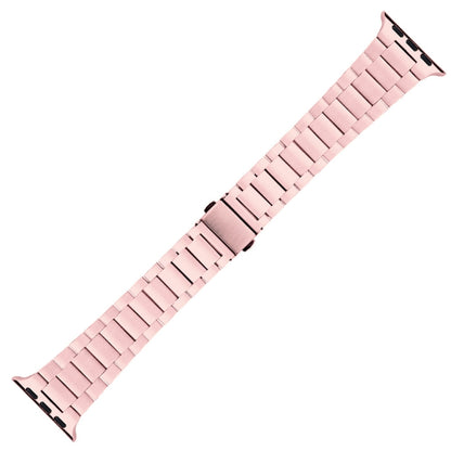 Small Waist Stainless Steel Watch Band For Apple Watch Series 8&7 45mm / SE 2&6&SE&5&4 44mm / 3&2&1 42mm(Pink) by bashfashion