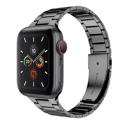 Small Waist Stainless Steel Watch Band For Apple Watch Series 8&7 45mm / SE 2&6&SE&5&4 44mm / 3&2&1 42mm(Grey) by bashfashion