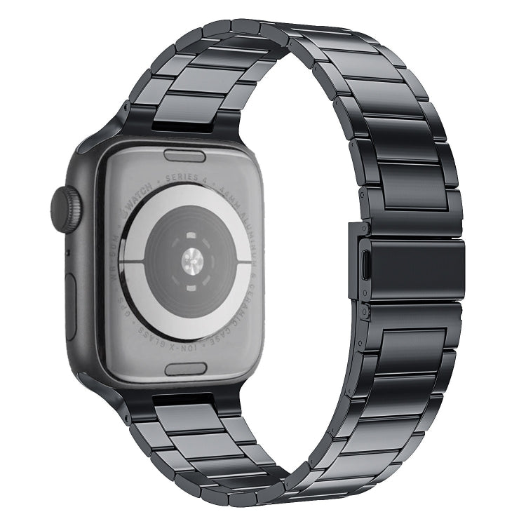 Small Waist Stainless Steel Watch Band For Apple Watch Series 8&7 45mm / SE 2&6&SE&5&4 44mm / 3&2&1 42mm(Grey) by bashfashion