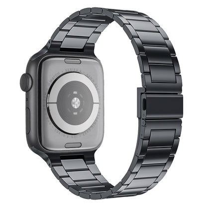 Small Waist Stainless Steel Watch Band For Apple Watch Series 8&7 45mm / SE 2&6&SE&5&4 44mm / 3&2&1 42mm(Grey) by bashfashion