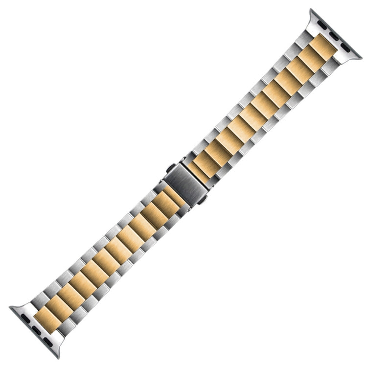 Small Waist Stainless Steel Watch Band For Apple Watch Series 8&7 45mm / SE 2&6&SE&5&4 44mm / 3&2&1 42mm(Silver Rose Gold) by bashfashion