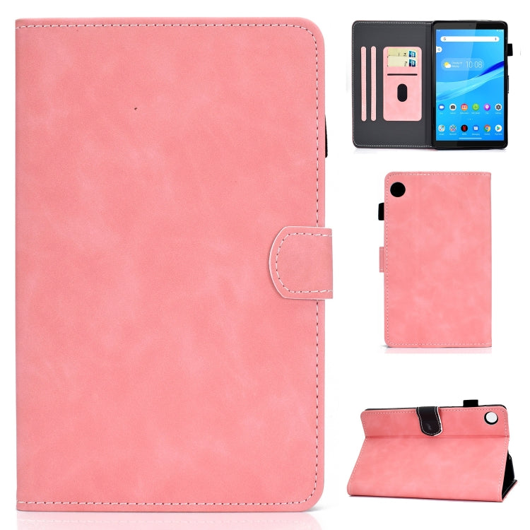 For Lenovo Tab M10 3rd Gen Stitching Cowhide Texture Smart Leather Tablet Case(Pink) by bashfashion