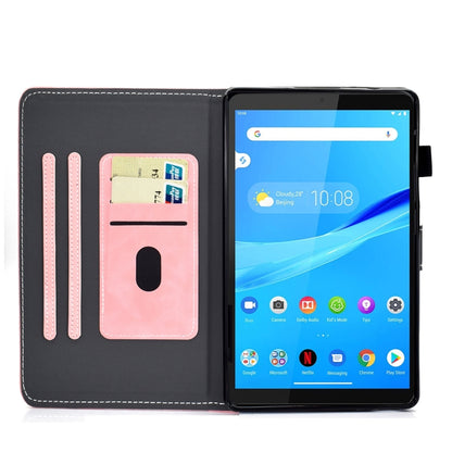 For Lenovo Tab M10 3rd Gen Stitching Cowhide Texture Smart Leather Tablet Case(Pink) by bashfashion