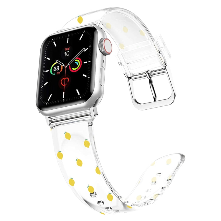 Square Buckle Transparent Watch Band For Apple Watch Series 9&8&7 41mm / SE 3&SE 2&6&SE&5&4 40mm / 3&2&1 38mm(Lemon) by bashfashion
