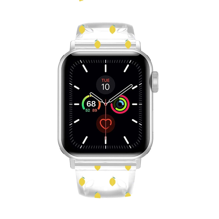 Square Buckle Transparent Watch Band For Apple Watch Series 9&8&7 41mm / SE 3&SE 2&6&SE&5&4 40mm / 3&2&1 38mm(Lemon) by bashfashion