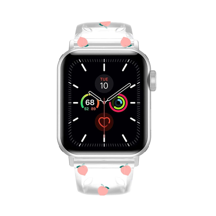Square Buckle Transparent Watch Band For Apple Watch Series 9&8&7 41mm / SE 3&SE 2&6&SE&5&4 40mm / 3&2&1 38mm(Peach) by bashfashion