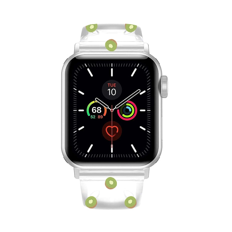 Square Buckle Transparent Watch Band For Apple Watch Ultra 49mm&Watch Ultra 2 49mm / Series 9&8&7 45mm / SE 3&SE 2&6&SE&5&4 44mm / 3&2&1 42mm(Kiwi) by bashfashion