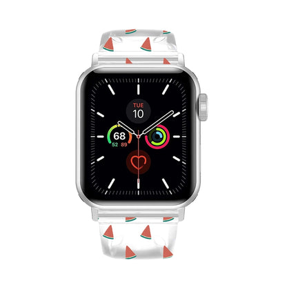 Square Buckle Transparent Watch Band For Apple Watch Ultra 49mm&Watch Ultra 2 49mm / Series 9&8&7 45mm / SE 3&SE 2&6&SE&5&4 44mm / 3&2&1 42mm(Watermelon) by bashfashion