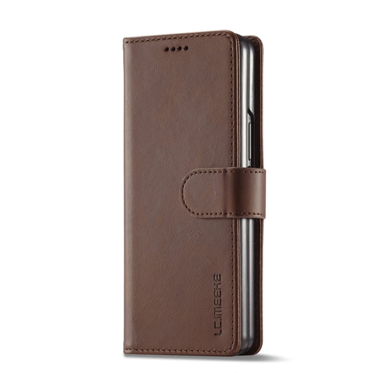 For Samsung Galaxy Z Fold4 5G LC.IMEEKE Calf Texture Leather Phone Case(Brown) by LC.IMEEKE