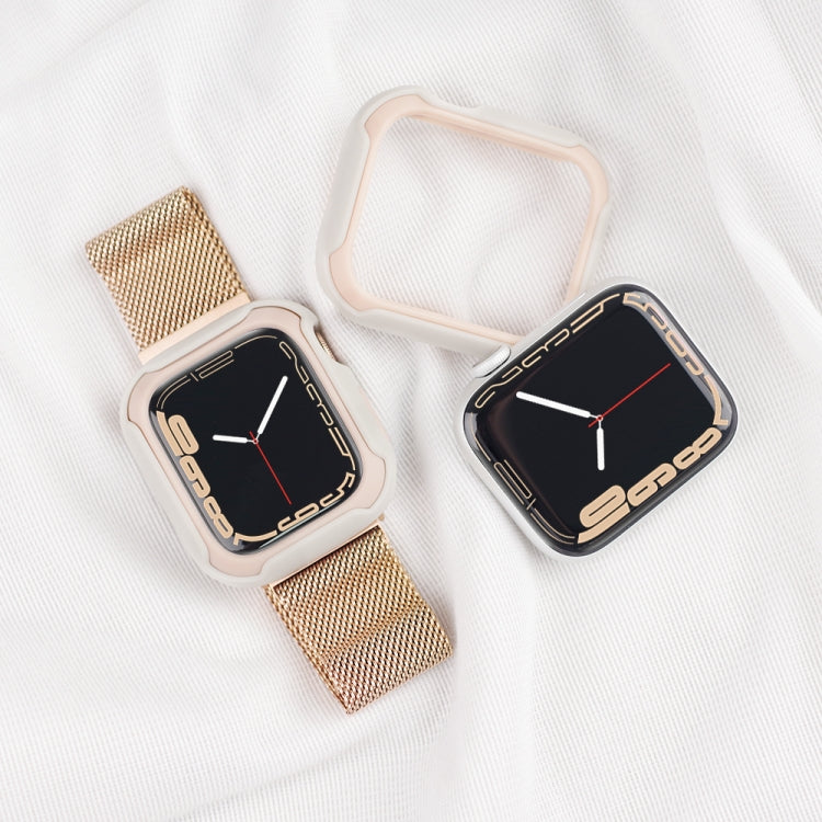 Detachable Two-color Watch Case For Apple Watch Series 9 / 8 / 7 45mm / 6&SE&5&4 44mm(Orange White) by bashfashion