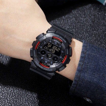 SKMEI 1857 Stainless Steel Buckle PU Strap Waterproof Electronic Watch(Black and Black) by SKMEI