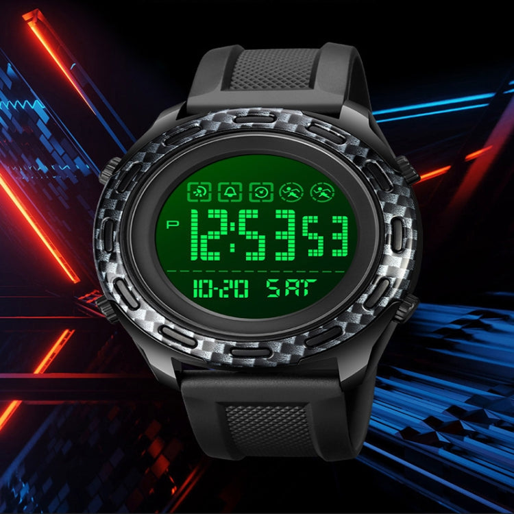 SKMEI 1872 Stainless Steel Buckle PU Strap Waterproof Electronic Watch, Dial:White(Denim Blue) by SKMEI