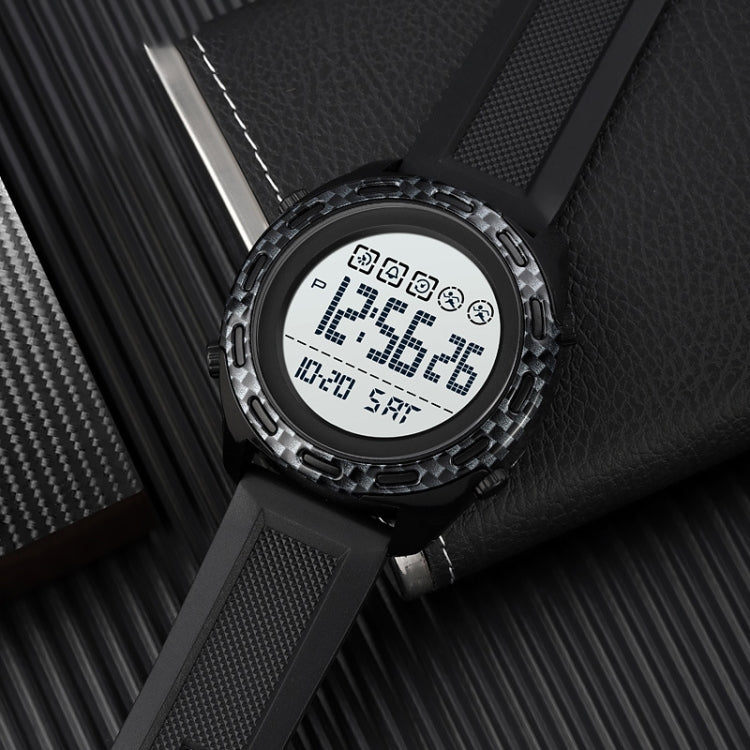 SKMEI 1872 Stainless Steel Buckle PU Strap Waterproof Electronic Watch, Dial:Black(Rose Gold) by SKMEI