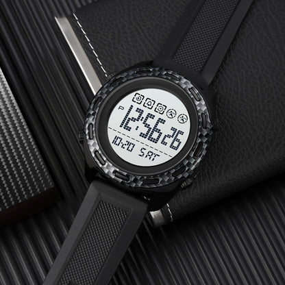 SKMEI 1872 Stainless Steel Buckle PU Strap Waterproof Electronic Watch, Dial:Black(Rose Gold) by SKMEI