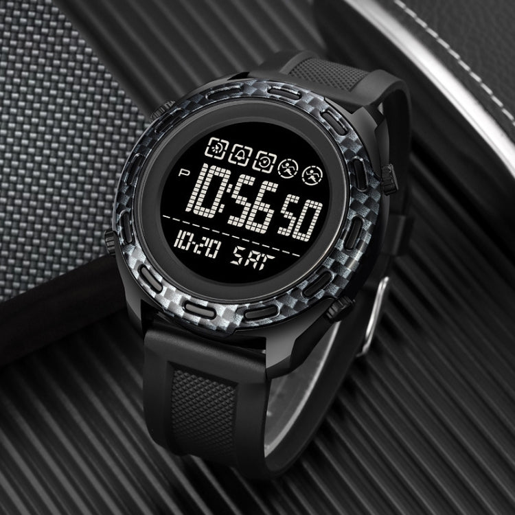 SKMEI 1872 Stainless Steel Buckle PU Strap Waterproof Electronic Watch, Dial:Black(Rose Gold) by SKMEI