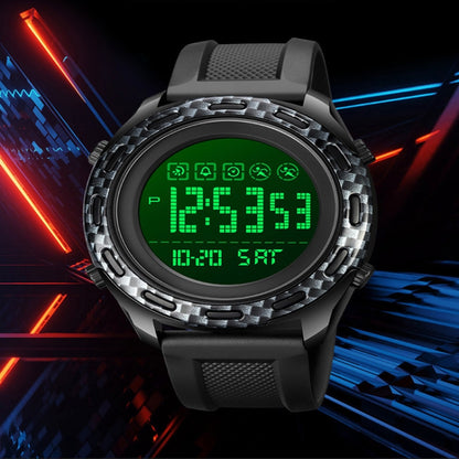 SKMEI 1872 Stainless Steel Buckle PU Strap Waterproof Electronic Watch, Dial:Black(Rose Gold) by SKMEI