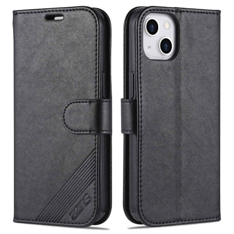 For iPhone 14 Plus AZNS Sheepskin Texture Horizontal Flip Leather Case (Black) by AZNS