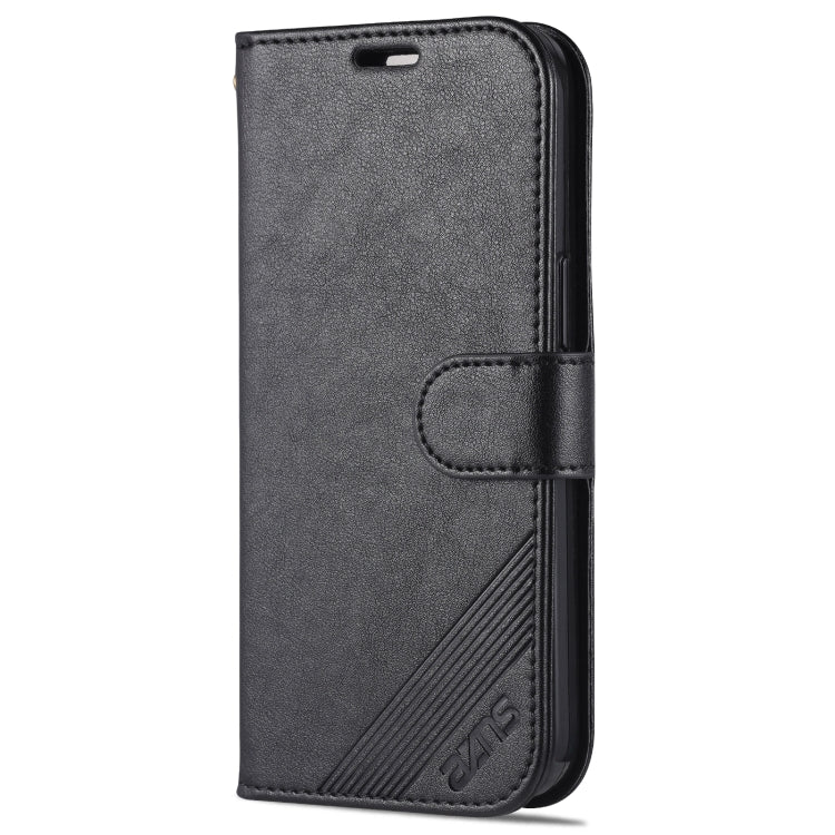 For iPhone 14 Plus AZNS Sheepskin Texture Horizontal Flip Leather Case (Black) by AZNS