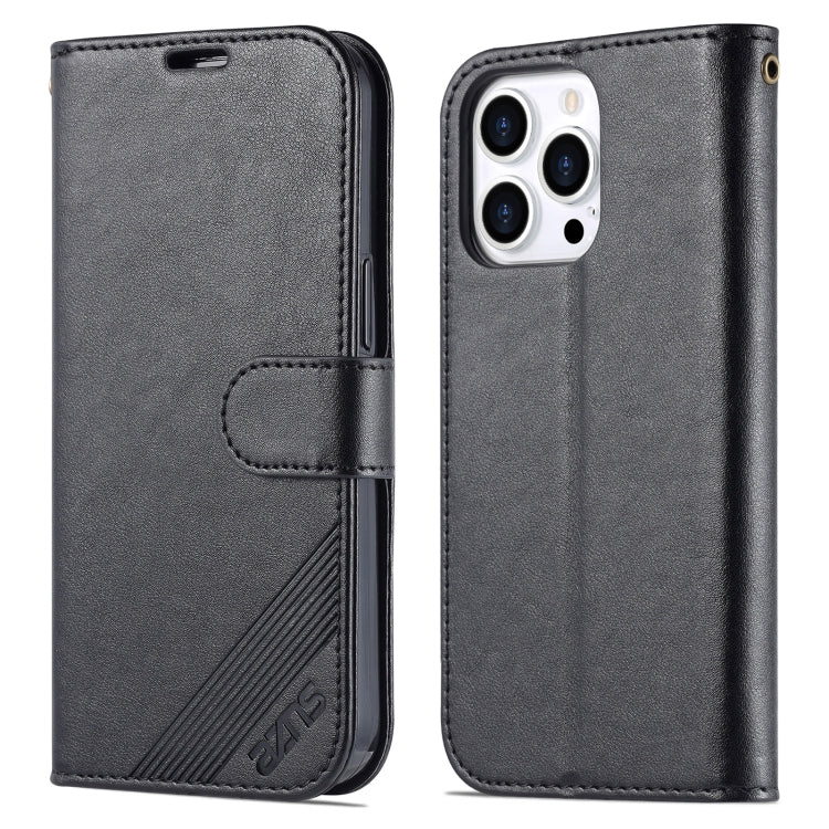 For iPhone 14 Pro AZNS Sheepskin Texture Horizontal Flip Leather Case(Black) by AZNS