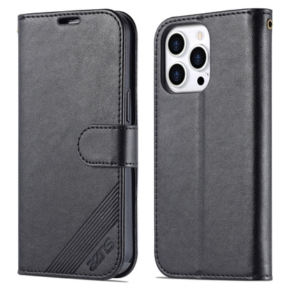 For iPhone 14 Pro AZNS Sheepskin Texture Horizontal Flip Leather Case(Black) by AZNS