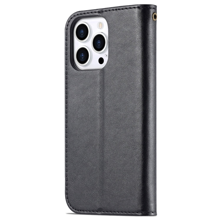 For iPhone 14 Pro AZNS Sheepskin Texture Horizontal Flip Leather Case(Black) by AZNS