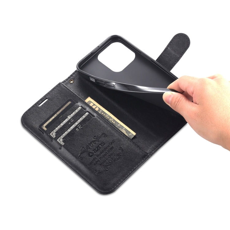 For iPhone 14 Pro AZNS Sheepskin Texture Horizontal Flip Leather Case(Black) by AZNS