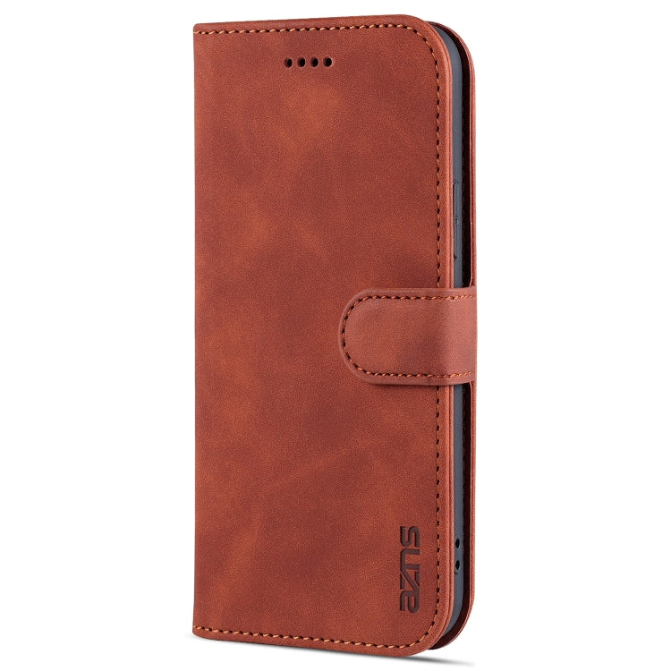 For iPhone 14 AZNS Skin Feel Calf Texture Horizontal Flip Leather Case (Brown) by AZNS