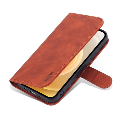 For iPhone 14 AZNS Skin Feel Calf Texture Horizontal Flip Leather Case (Brown) by AZNS
