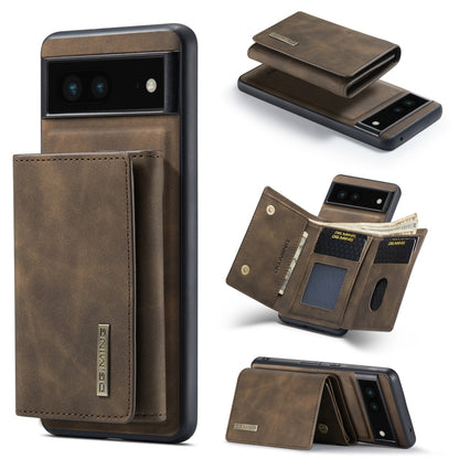 For Google Pixel 6A DG.MING M1 Series 3-Fold Multi Card Wallet + Magnetic Phone Case(Coffee) by DG.MING