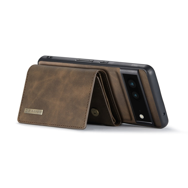 For Google Pixel 6A DG.MING M1 Series 3-Fold Multi Card Wallet + Magnetic Phone Case(Coffee) by DG.MING