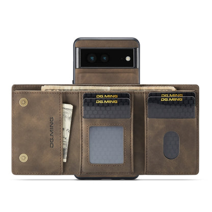 For Google Pixel 6A DG.MING M1 Series 3-Fold Multi Card Wallet + Magnetic Phone Case(Coffee) by DG.MING