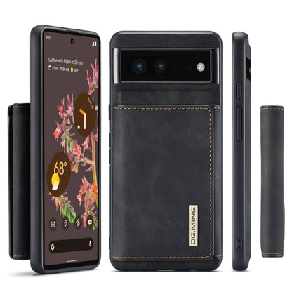For Google Pixel 7 5G DG.MING M1 Series 3-Fold Multi Card Wallet + Magnetic Phone Case(Black) by DG.MING