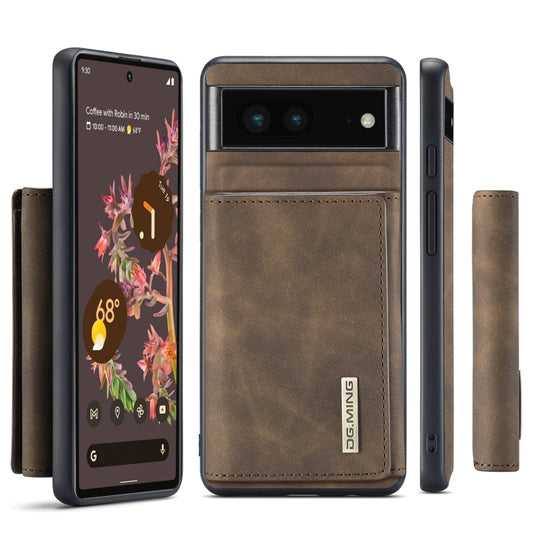 For Google Pixel 7 5G DG.MING M1 Series 3-Fold Multi Card Wallet + Magnetic Phone Case(Coffee) by DG.MING