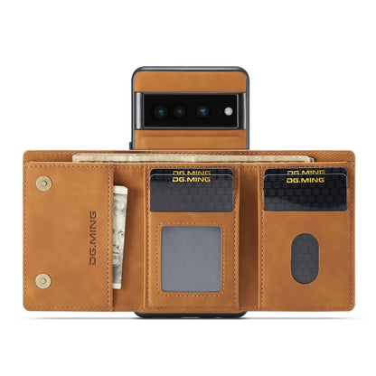 For Google Pixel 7 Pro 5G DG.MING M1 Series 3-Fold Multi Card Wallet + Magnetic Phone Case(Brown) by DG.MING
