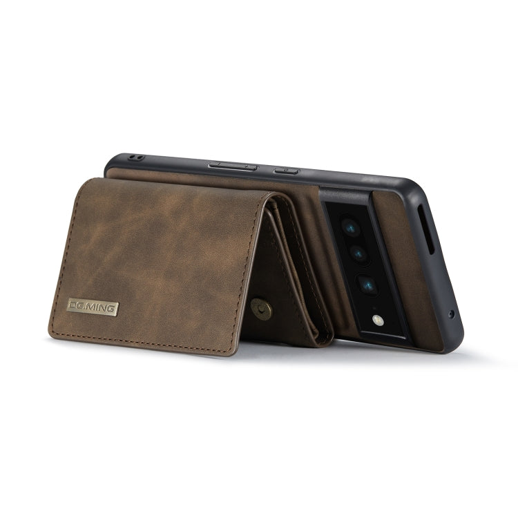 For Google Pixel 7 Pro 5G DG.MING M1 Series 3-Fold Multi Card Wallet + Magnetic Phone Case(Coffee) by DG.MING