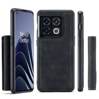 For OnePlus 10 Pro DG.MING M1 Series 3-Fold Multi Card Wallet + Magnetic Phone Case(Black) by DG.MING