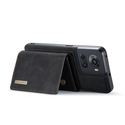 For OnePlus Ace/10R DG.MING M1 Series 3-Fold Multi Card Wallet + Magnetic Phone Case(Black) by DG.MING