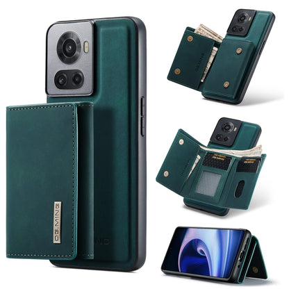 For OnePlus Ace/10R DG.MING M1 Series 3-Fold Multi Card Wallet + Magnetic Phone Case(Green) by DG.MING