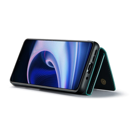 For OnePlus Ace/10R DG.MING M1 Series 3-Fold Multi Card Wallet + Magnetic Phone Case(Green) by DG.MING