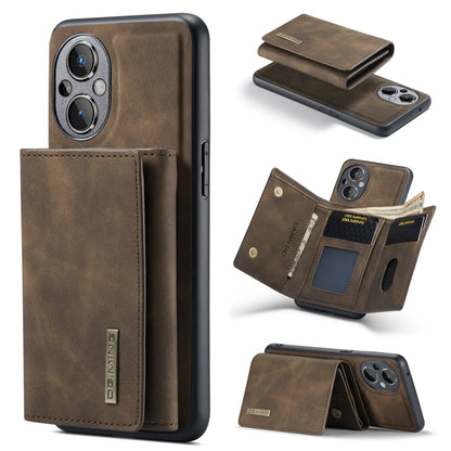 For OnePlus Nord N20 5G DG.MING M1 Series 3-Fold Multi Card Wallet + Magnetic Phone Case(Coffee) by DG.MING