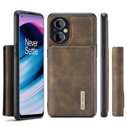 For OnePlus Nord N20 5G DG.MING M1 Series 3-Fold Multi Card Wallet + Magnetic Phone Case(Coffee) by DG.MING