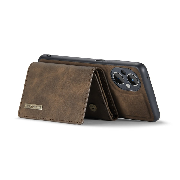 For OnePlus Nord N20 5G DG.MING M1 Series 3-Fold Multi Card Wallet + Magnetic Phone Case(Coffee) by DG.MING