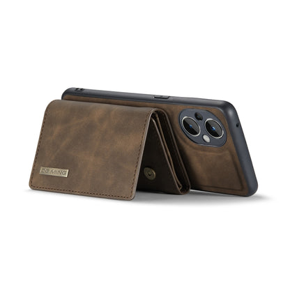 For OnePlus Nord N20 5G DG.MING M1 Series 3-Fold Multi Card Wallet + Magnetic Phone Case(Coffee) by DG.MING